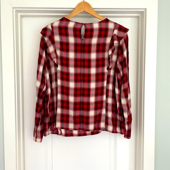 Beachlunchlounge Ruffle Plaid Top XL - Picture 2 of 6